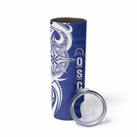 Personalised Queen Salote College Skinny Tumbler QSC Est 1926 Ngatu Pattern - Polynesian Pride