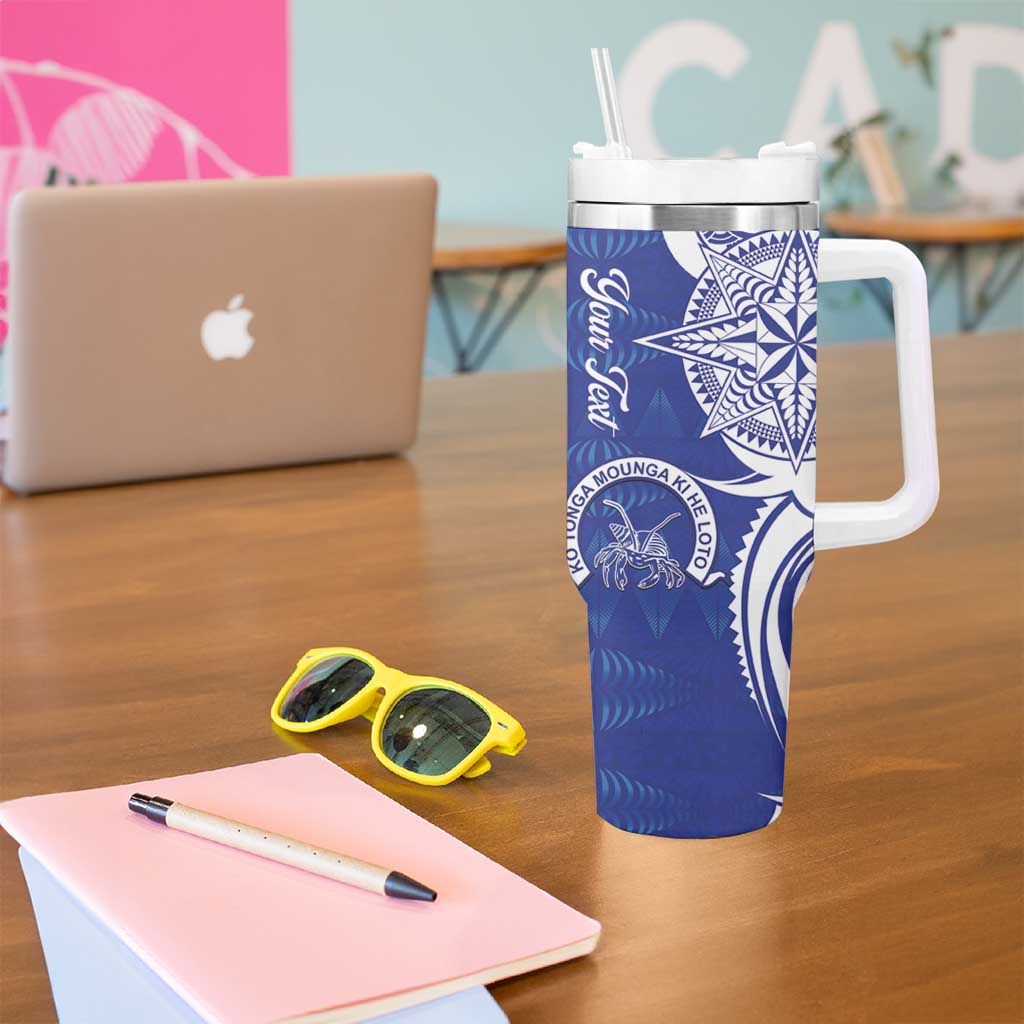 Personalised Queen Salote College Tumbler With Handle QSC Est 1926 Ngatu Pattern - Polynesian Pride