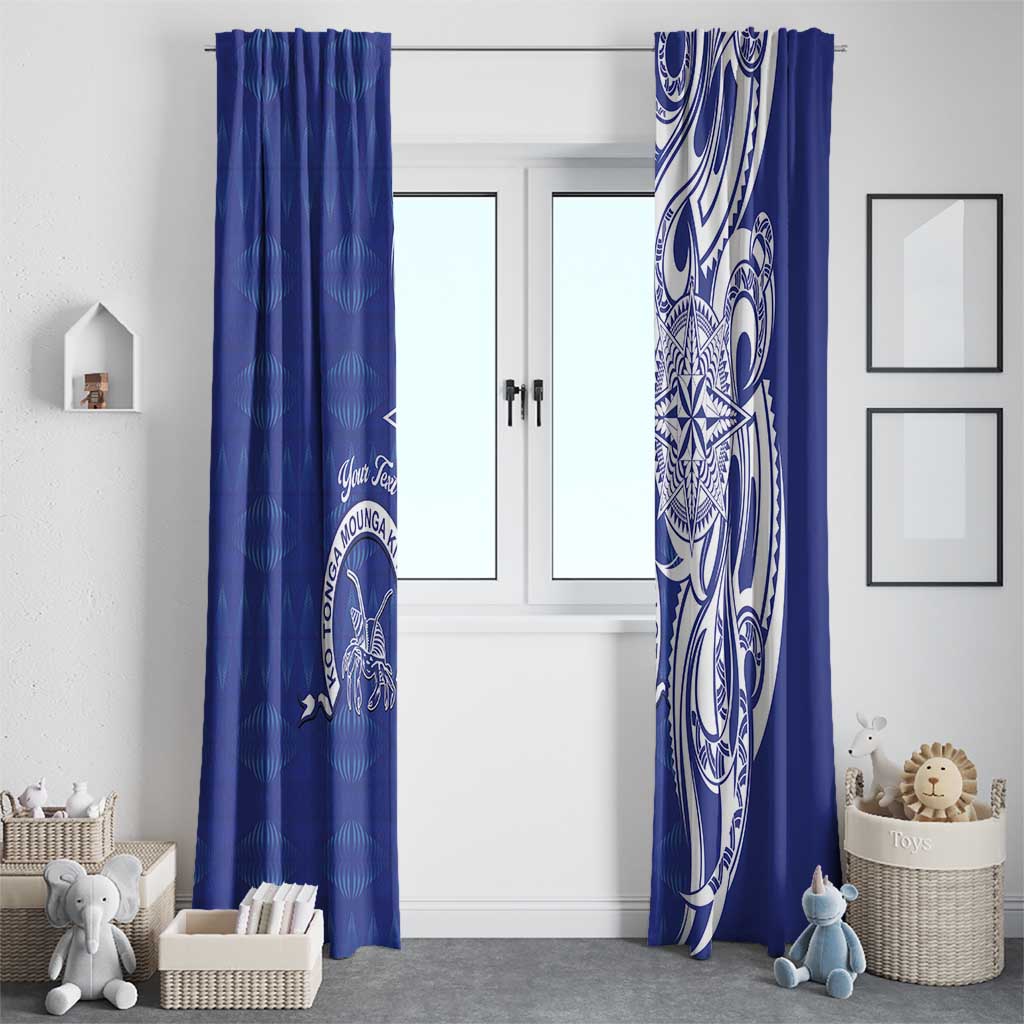 Personalised Queen Salote College Window Curtain QSC Est 1926 Ngatu Pattern - Polynesian Pride