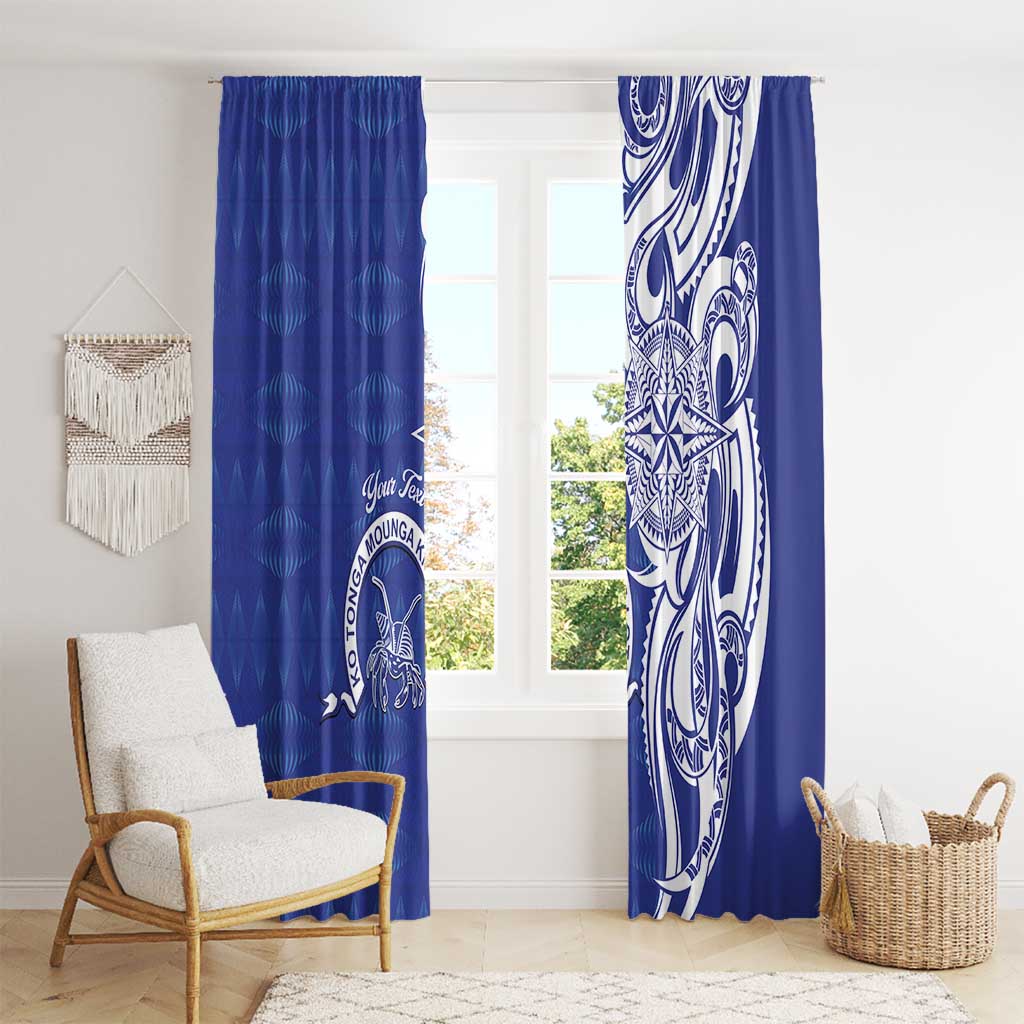 Personalised Queen Salote College Window Curtain QSC Est 1926 Ngatu Pattern - Polynesian Pride