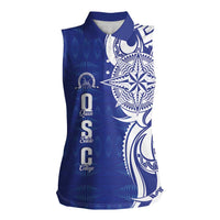 Personalised Queen Salote College Women Sleeveless Polo Shirt QSC Est 1926 Ngatu Pattern - Polynesian Pride