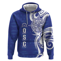 Personalised Queen Salote College Zip Hoodie QSC Est 1926 Ngatu Pattern - Polynesian Pride