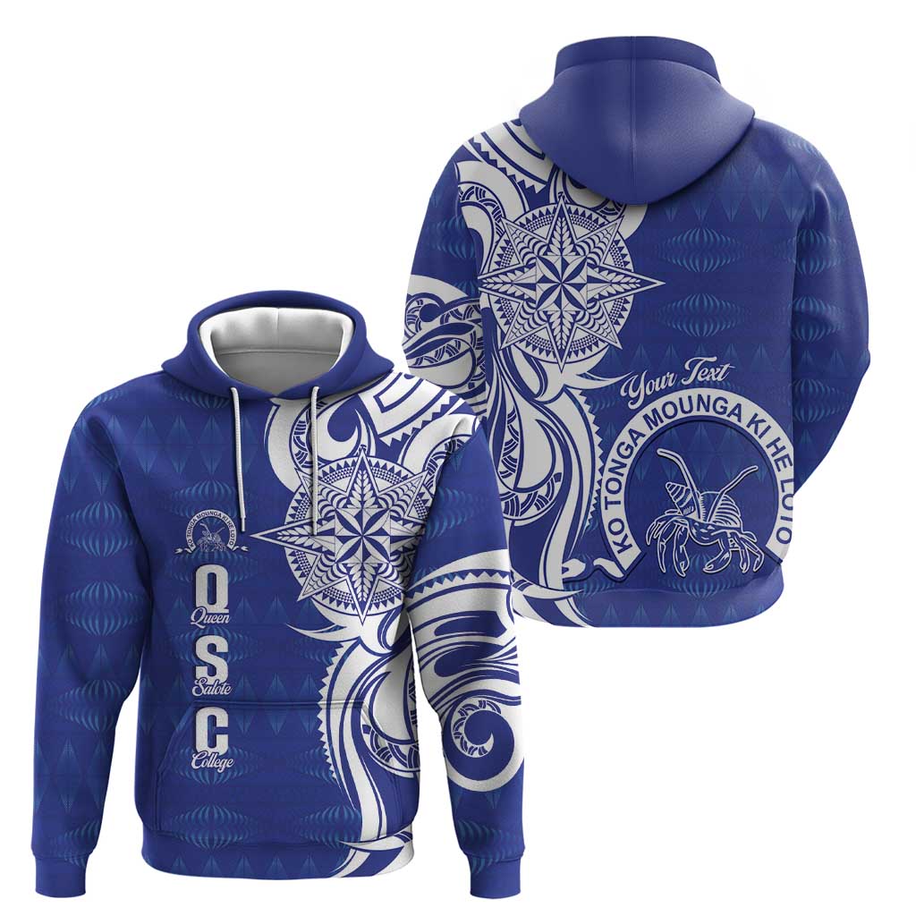 Personalised Queen Salote College Zip Hoodie QSC Est 1926 Ngatu Pattern - Polynesian Pride