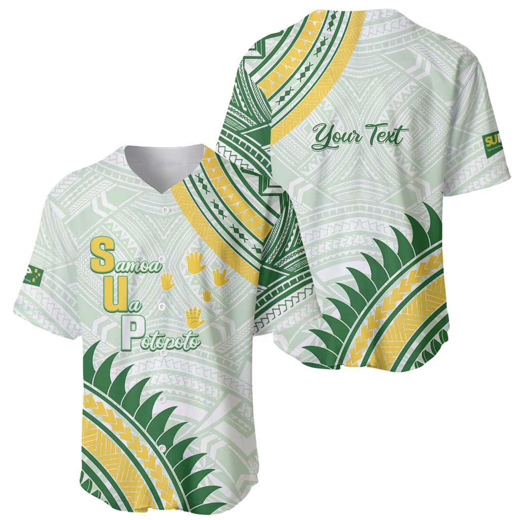 Personalised Samoa Ua Potopoto Baseball Jersey SUP Est 2025 Samoan Pattern - Polynesian Pride
