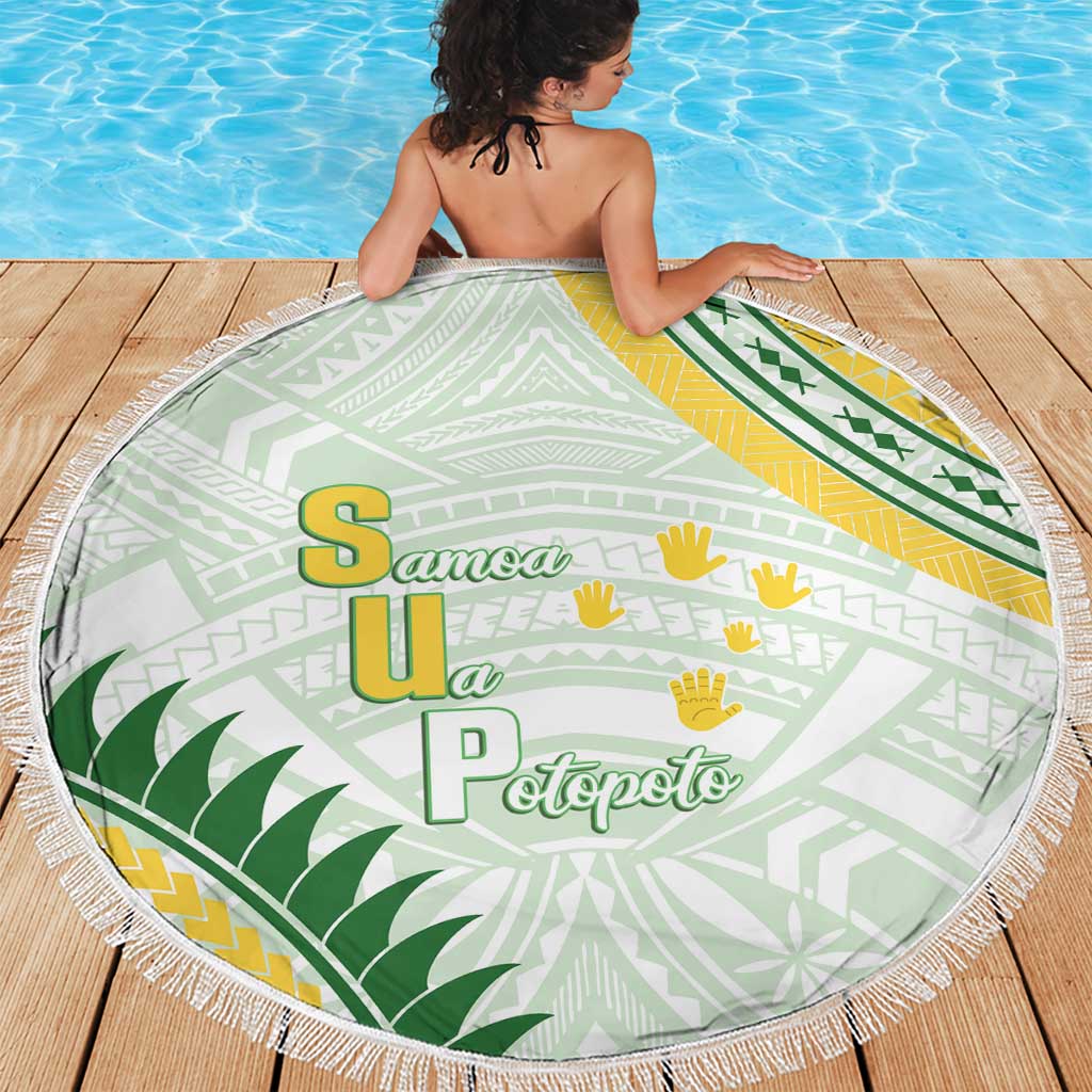 Samoa Ua Potopoto Beach Blanket SUP Est 2025 Samoan Pattern - Polynesian Pride