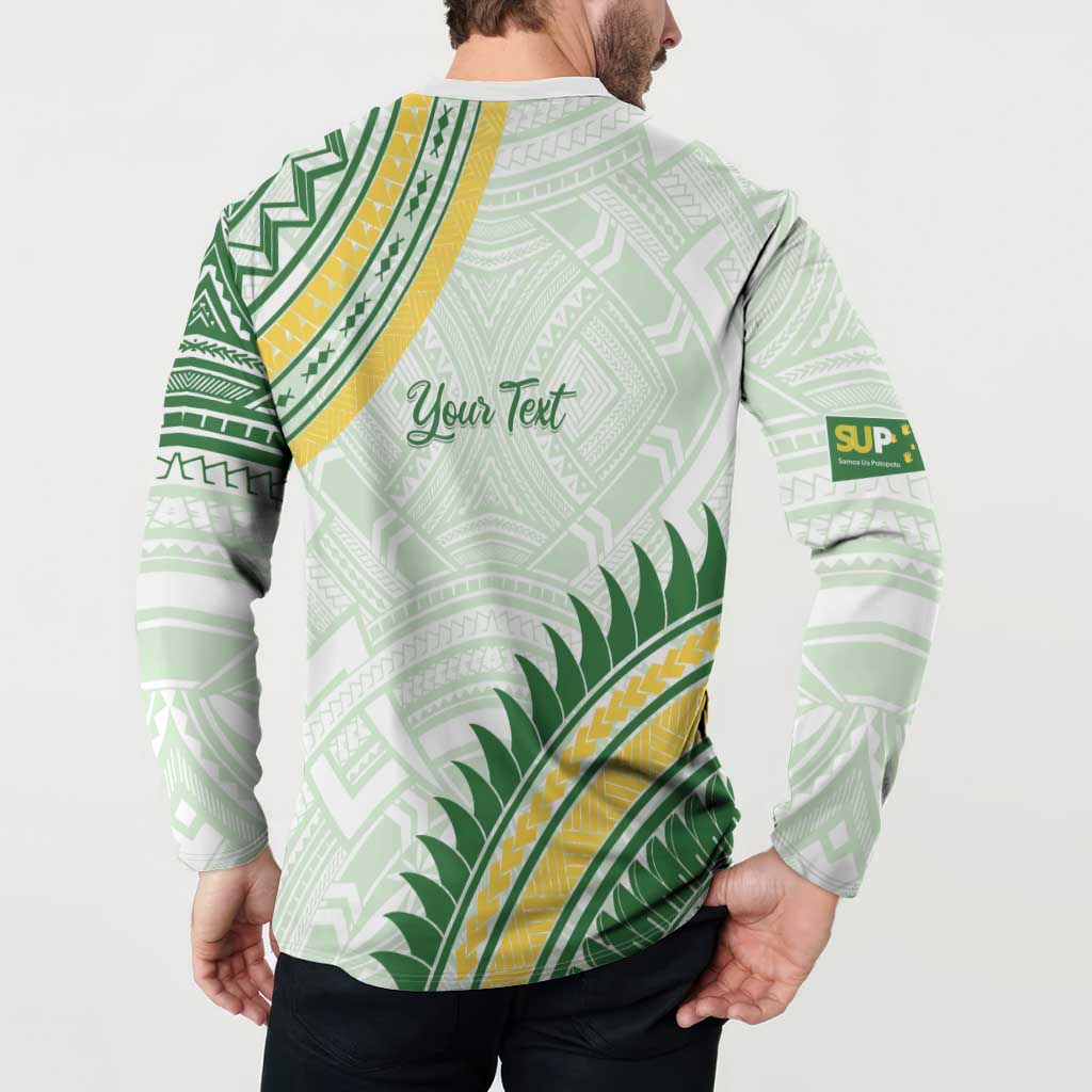 Personalised Samoa Ua Potopoto Button Sweatshirt SUP Est 2025 Samoan Pattern - Polynesian Pride