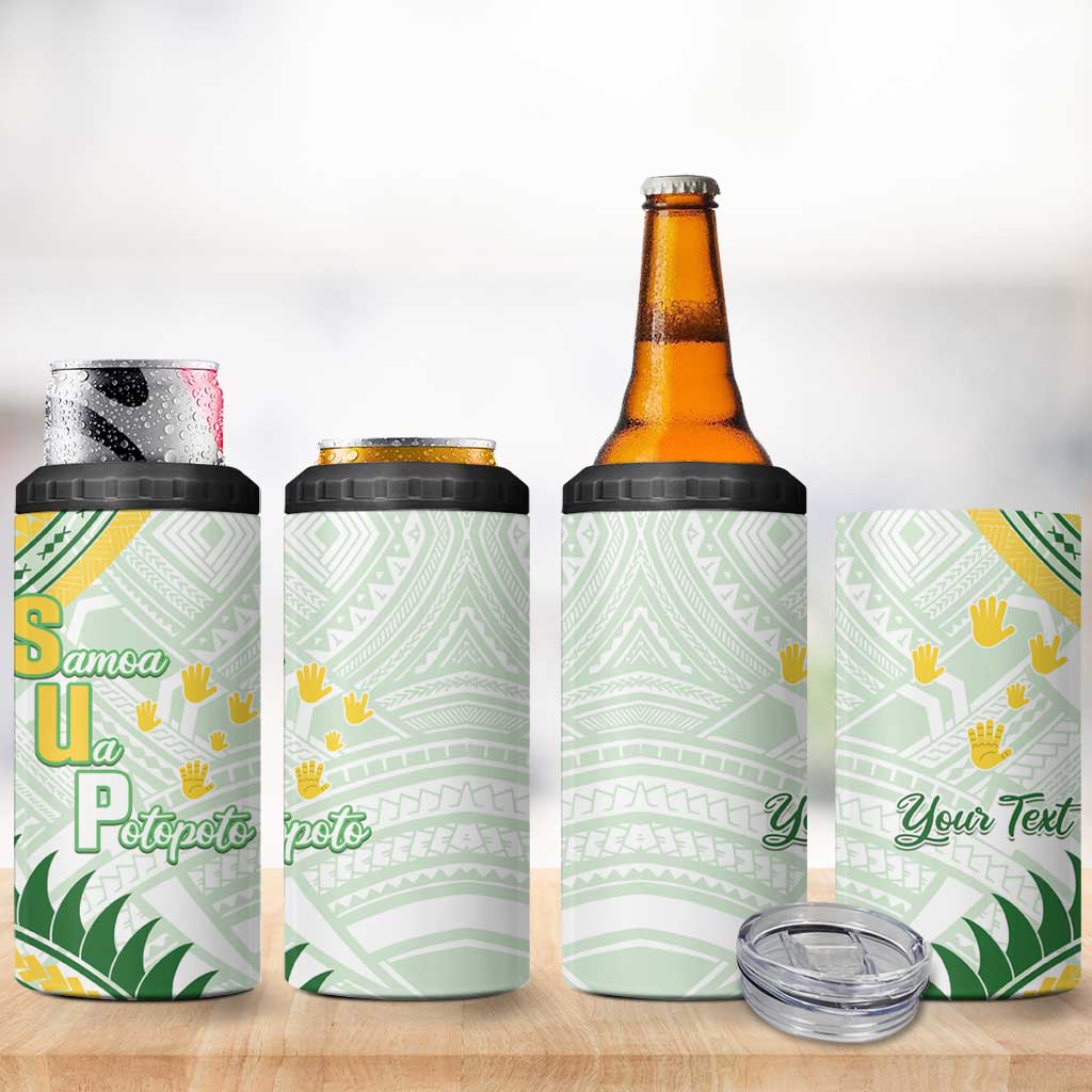 Personalised Samoa Ua Potopoto 4 in 1 Can Cooler Tumbler SUP Est 2025 Samoan Pattern - Polynesian Pride