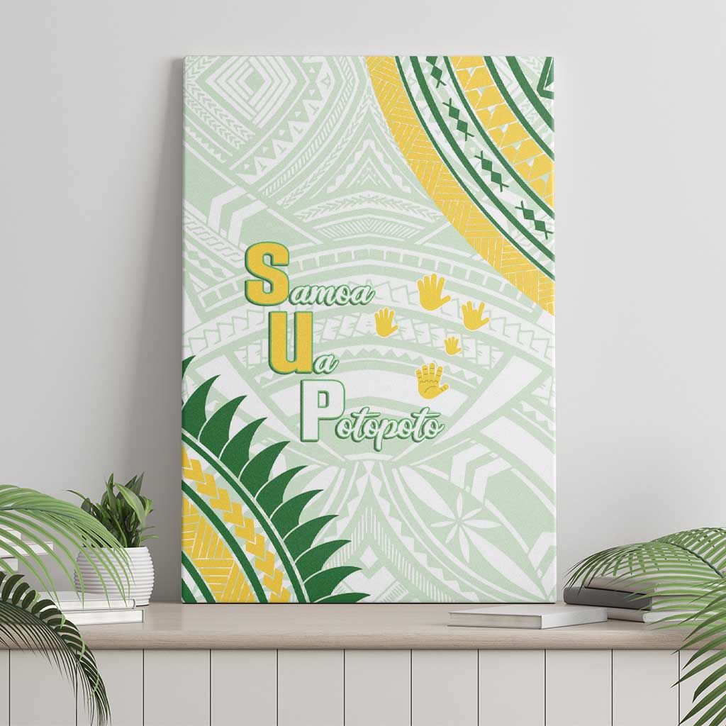 Samoa Ua Potopoto Canvas Wall Art SUP Est 2025 Samoan Pattern - Polynesian Pride