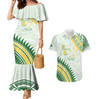 Personalised Samoa Ua Potopoto Couples Matching Mermaid Dress and Hawaiian Shirt SUP Est 2025 Samoan Pattern - Polynesian Pride