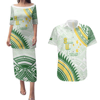 Personalised Samoa Ua Potopoto Couples Matching Puletasi and Hawaiian Shirt SUP Est 2025 Samoan Pattern - Polynesian Pride
