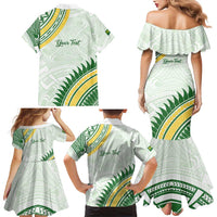 Personalised Samoa Ua Potopoto Family Matching Mermaid Dress and Hawaiian Shirt SUP Est 2025 Samoan Pattern - Polynesian Pride