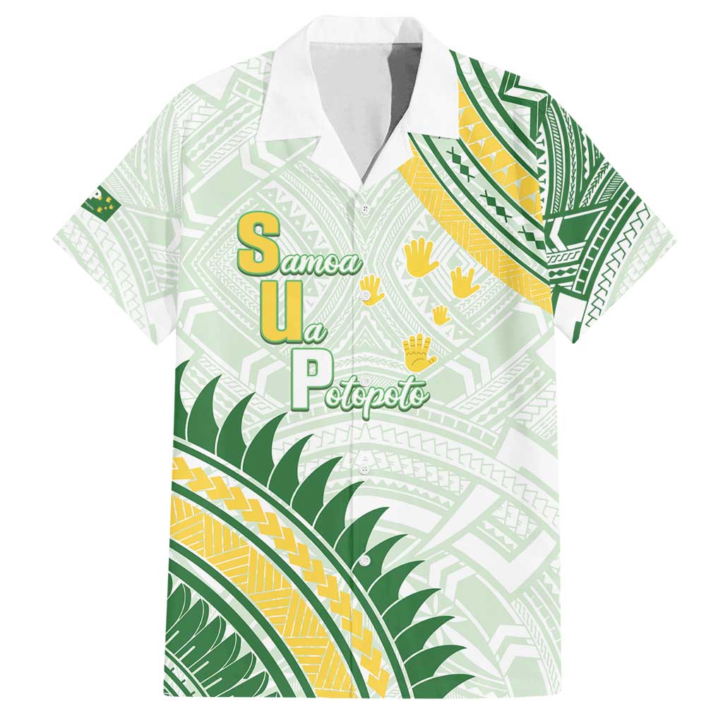 Personalised Samoa Ua Potopoto Family Matching Off Shoulder Short Dress and Hawaiian Shirt SUP Est 2025 Samoan Pattern - Polynesian Pride