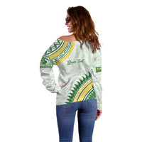 Personalised Samoa Ua Potopoto Off Shoulder Sweater SUP Est 2025 Samoan Pattern - Polynesian Pride