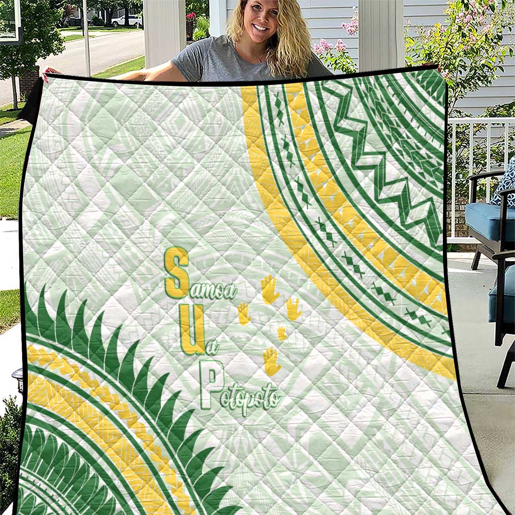Samoa Ua Potopoto Quilt SUP Est 2025 Samoan Pattern LT14 White - Polynesian Pride
