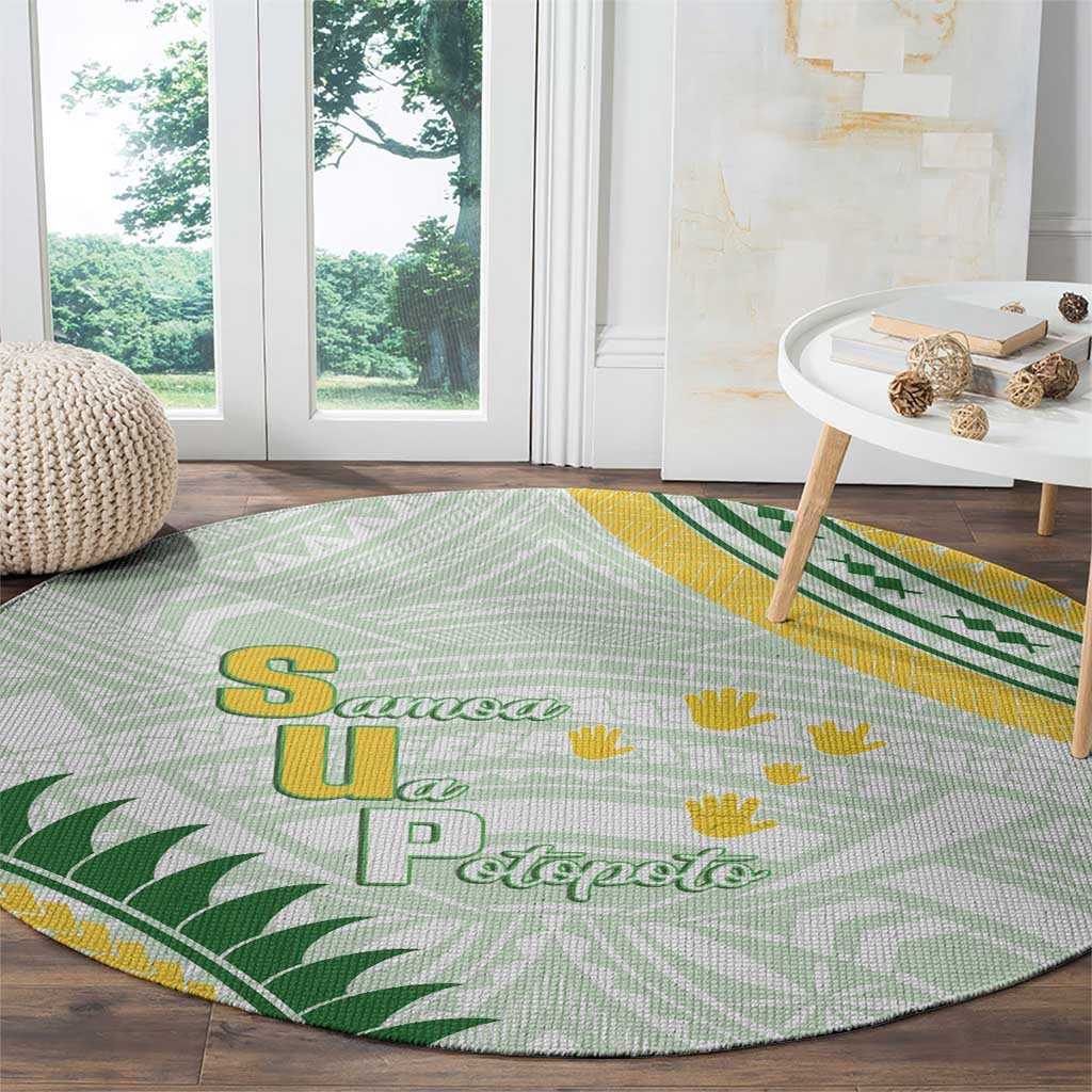 Samoa Ua Potopoto Round Carpet SUP Est 2025 Samoan Pattern - Polynesian Pride