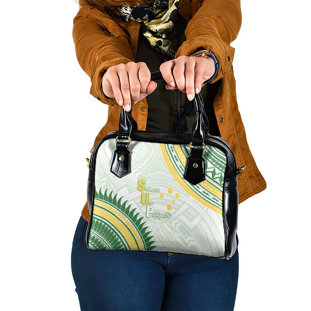 Samoa Ua Potopoto Shoulder Handbag SUP Est 2025 Samoan Pattern LT14 One Size White - Polynesian Pride