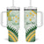 Personalised Samoa Ua Potopoto Tumbler With Handle SUP Est 2025 Samoan Pattern - Polynesian Pride