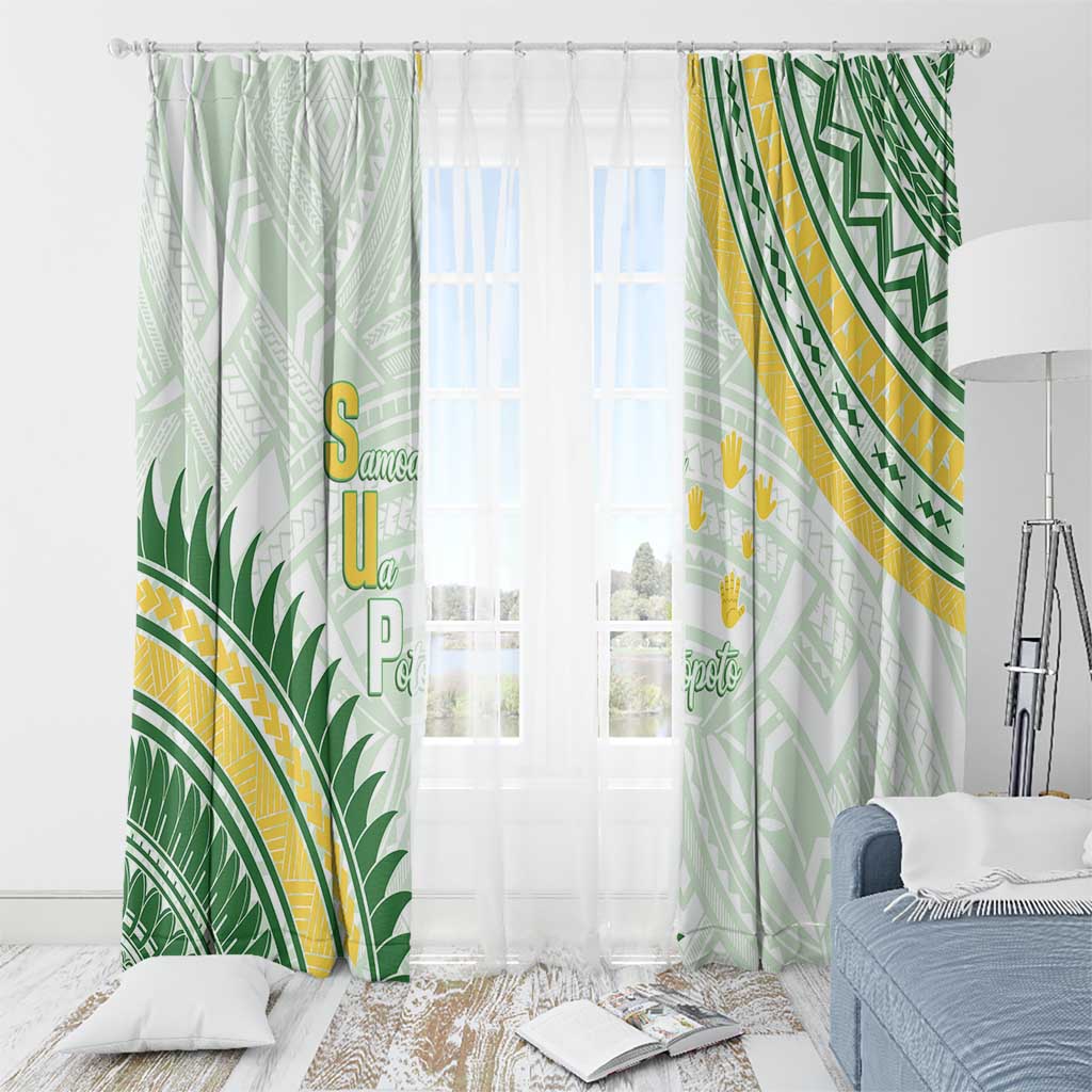 Samoa Ua Potopoto Window Curtain SUP Est 2025 Samoan Pattern - Polynesian Pride