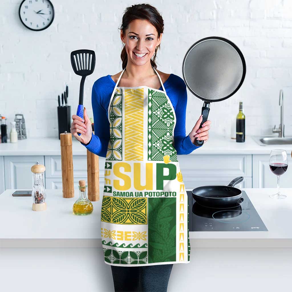 Samoa Uniting Party Apron SUP Est 2025 Siapo Pattern - Polynesian Pride
