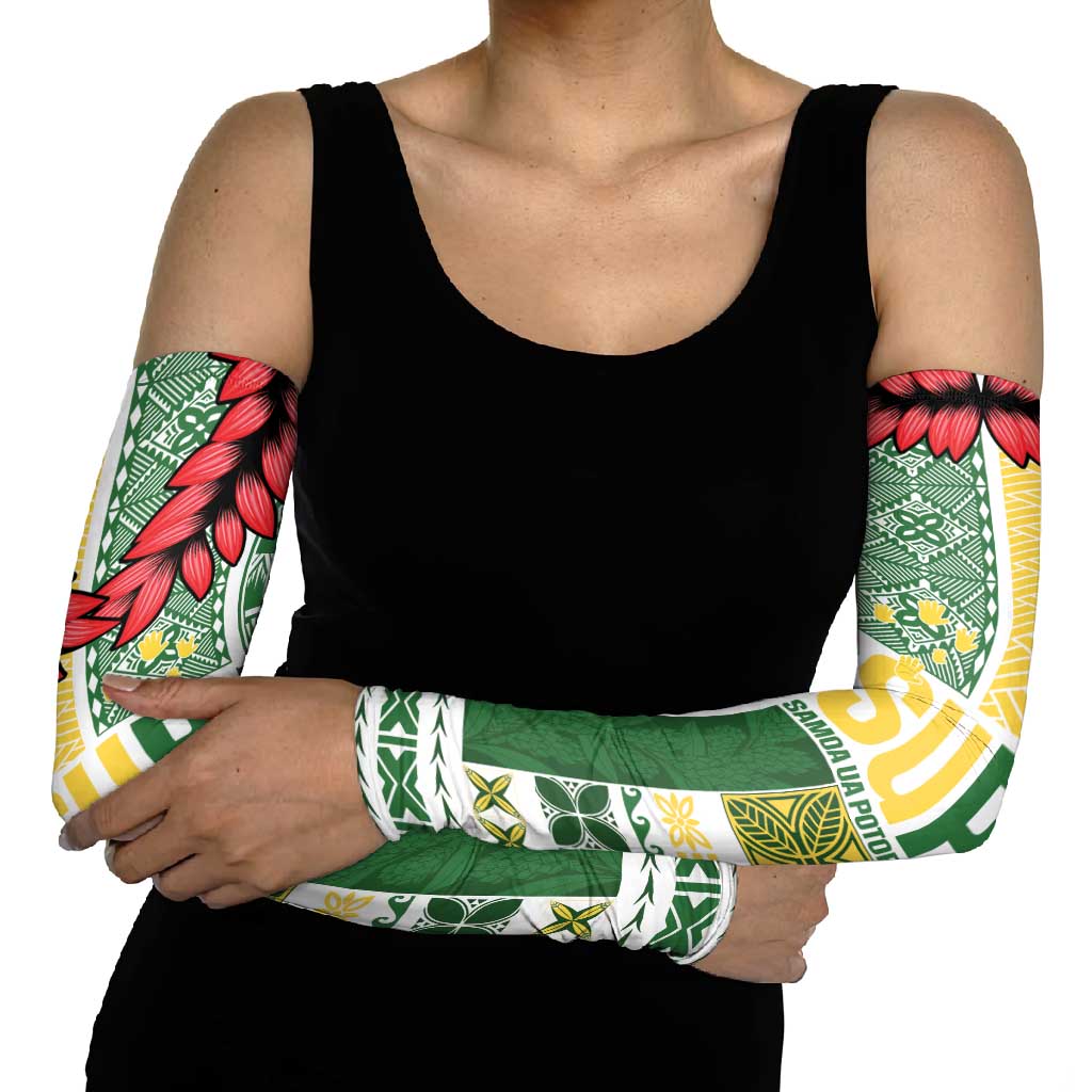 Samoa Uniting Party Arm Sleeves SUP Est 2025 Siapo Pattern - Polynesian Pride