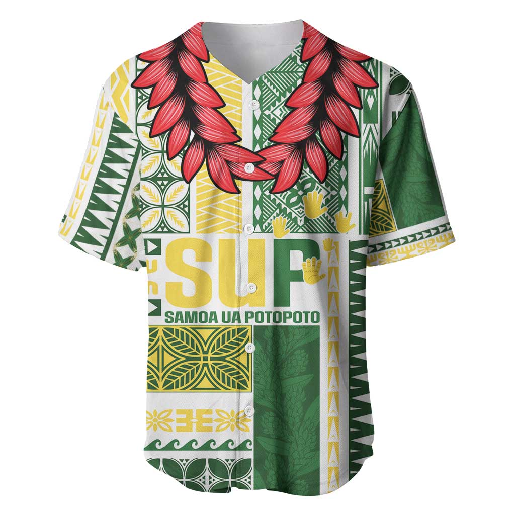 Samoa Uniting Party Baseball Jersey SUP Est 2025 Siapo Pattern - Polynesian Pride