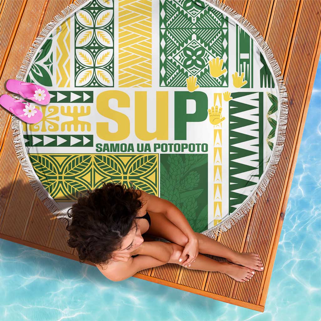 Samoa Uniting Party Beach Blanket SUP Est 2025 Siapo Pattern - Polynesian Pride