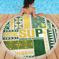 Samoa Uniting Party Beach Blanket SUP Est 2025 Siapo Pattern - Polynesian Pride