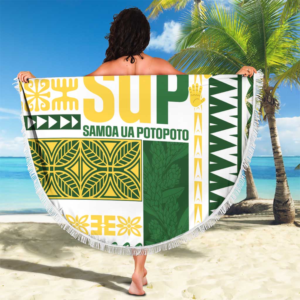 Samoa Uniting Party Beach Blanket SUP Est 2025 Siapo Pattern - Polynesian Pride