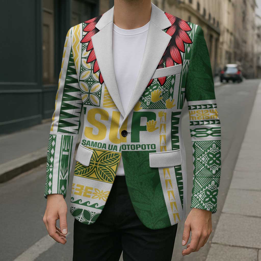 Samoa Uniting Party Blazer SUP Est 2025 Siapo Pattern - Polynesian Pride