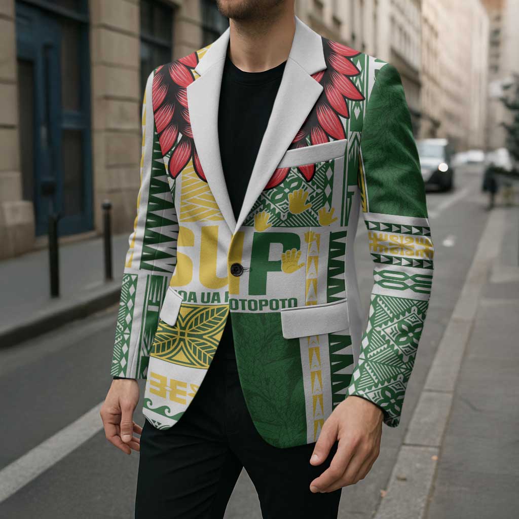 Samoa Uniting Party Blazer SUP Est 2025 Siapo Pattern - Polynesian Pride