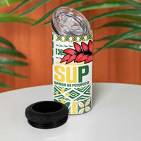 Samoa Uniting Party 4 in 1 Can Cooler Tumbler SUP Est 2025 Siapo Pattern - Polynesian Pride