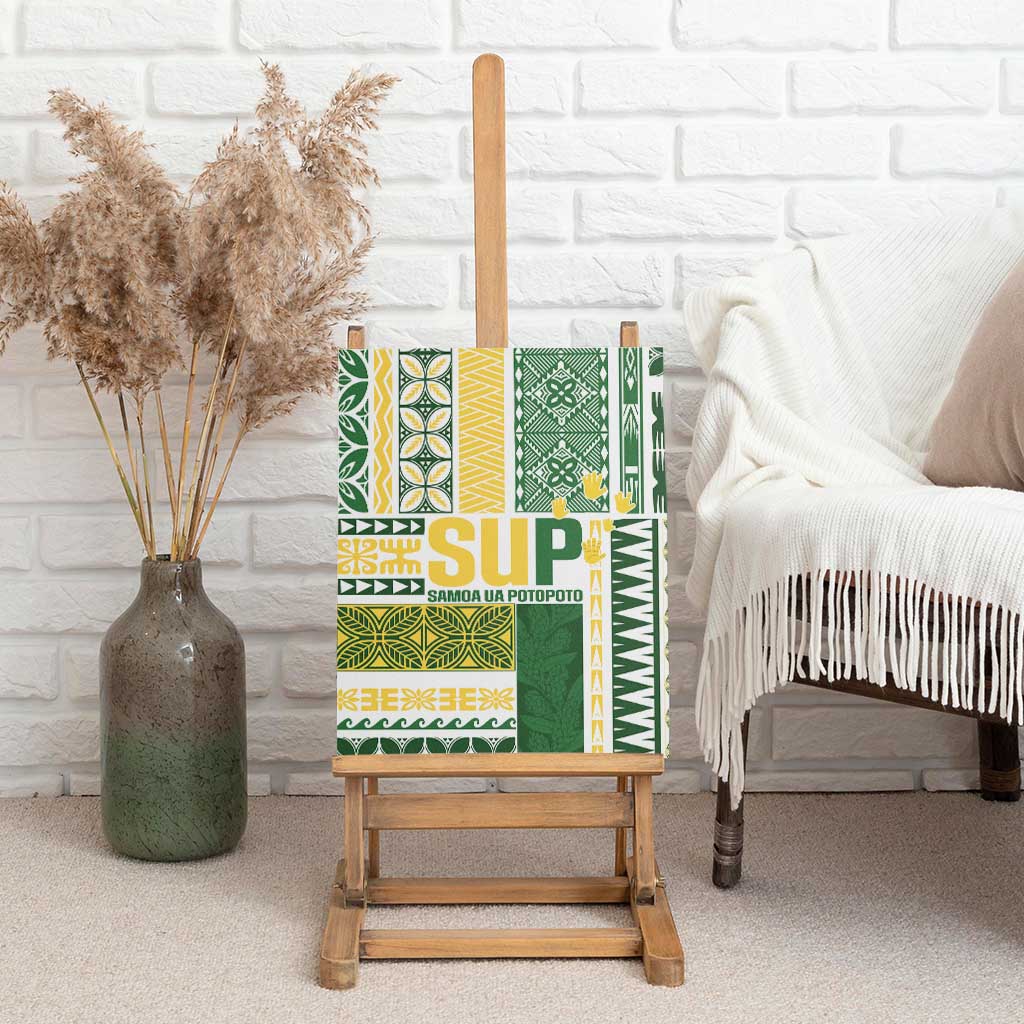 Samoa Uniting Party Canvas Wall Art SUP Est 2025 Siapo Pattern - Polynesian Pride