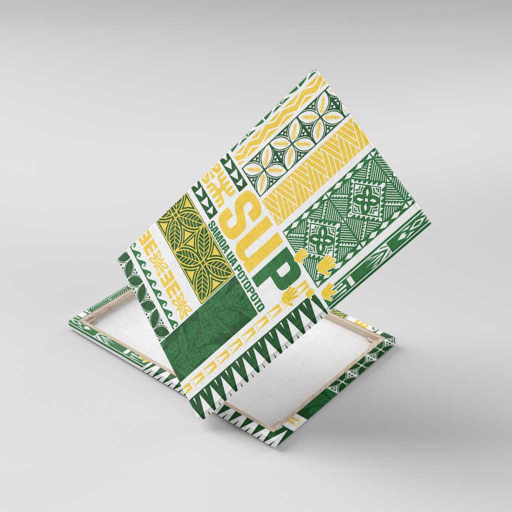 Samoa Uniting Party Canvas Wall Art SUP Est 2025 Siapo Pattern - Polynesian Pride