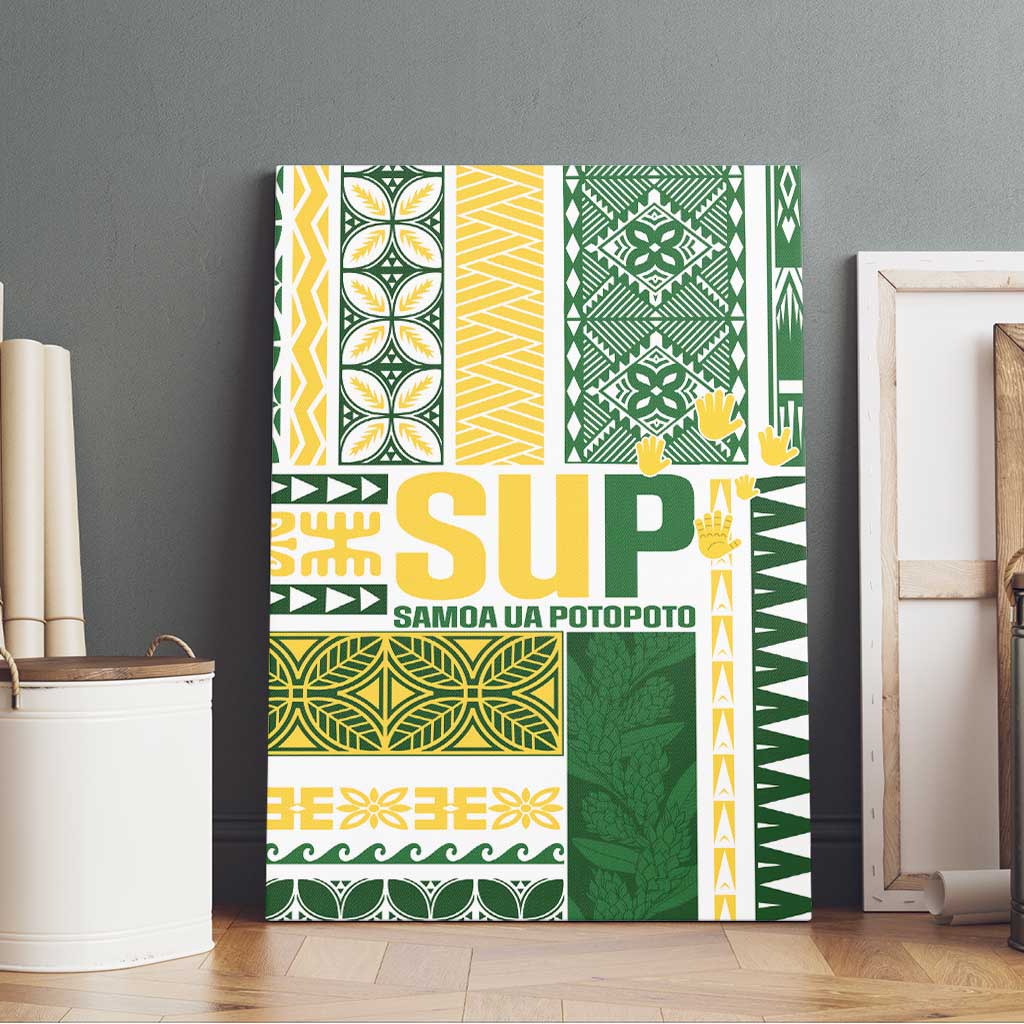 Samoa Uniting Party Canvas Wall Art SUP Est 2025 Siapo Pattern - Polynesian Pride