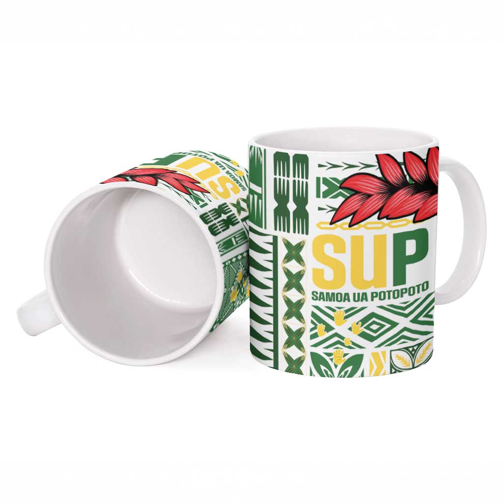 Samoa Uniting Party Ceramic Mug SUP Est 2025 Siapo Pattern - Polynesian Pride