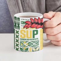Samoa Uniting Party Ceramic Mug SUP Est 2025 Siapo Pattern - Polynesian Pride