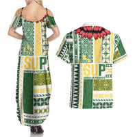 Samoa Uniting Party Couples Matching Summer Maxi Dress and Hawaiian Shirt SUP Est 2025 Siapo Pattern - Polynesian Pride