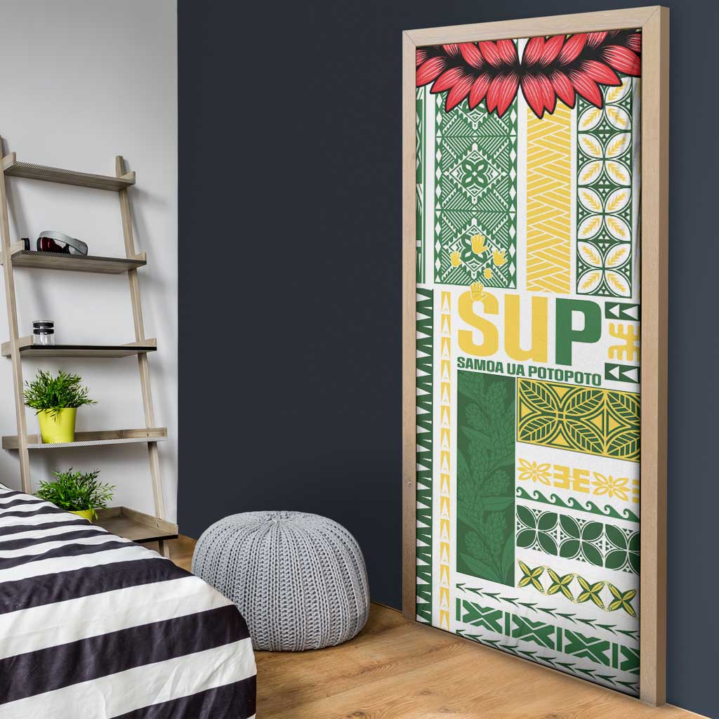 Samoa Uniting Party Door Cover SUP Est 2025 Siapo Pattern - Polynesian Pride
