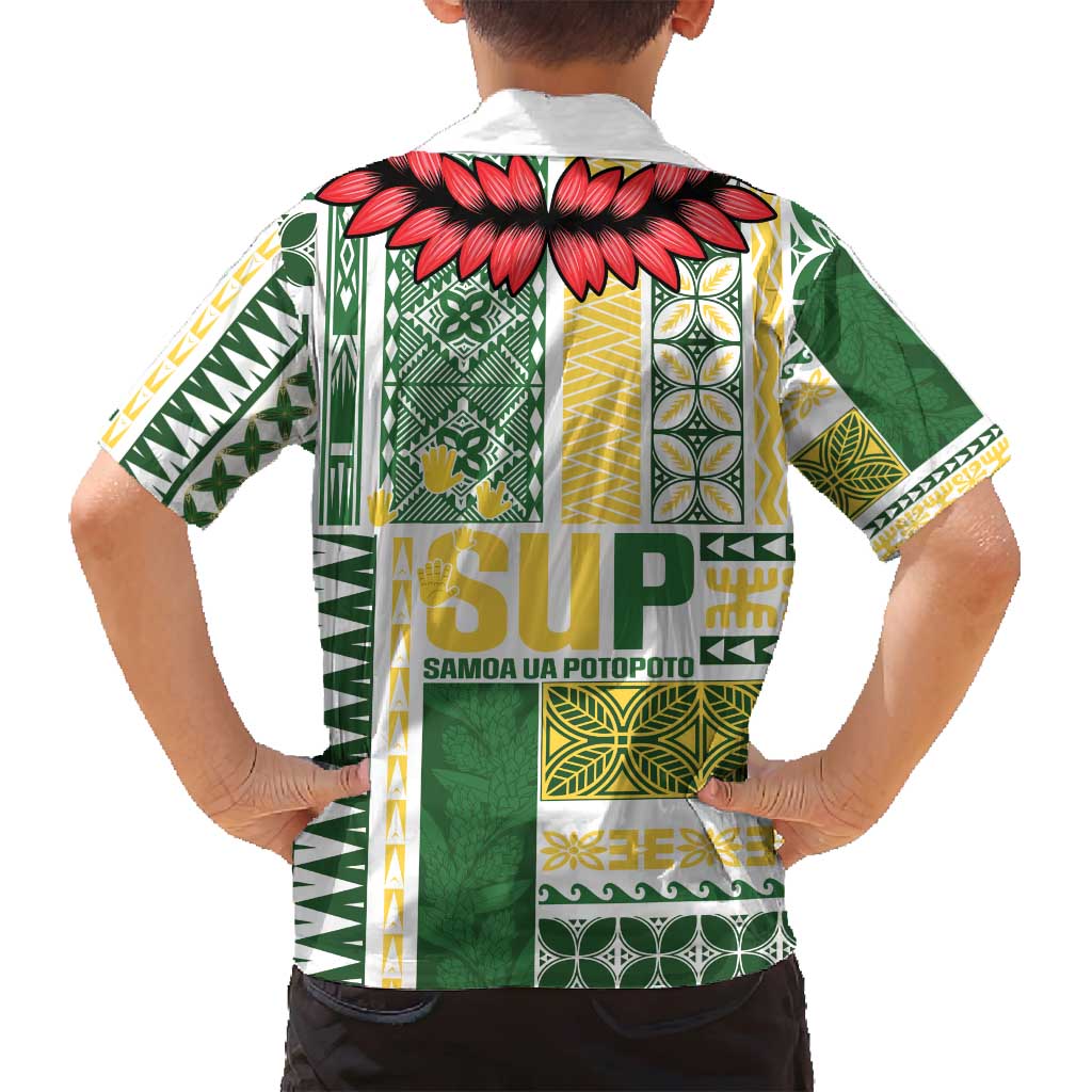 Samoa Uniting Party Family Matching Long Sleeve Bodycon Dress and Hawaiian Shirt SUP Est 2025 Siapo Pattern - Polynesian Pride