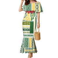 Samoa Uniting Party Family Matching Mermaid Dress and Hawaiian Shirt SUP Est 2025 Siapo Pattern - Polynesian Pride