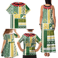 Samoa Uniting Party Family Matching Tank Maxi Dress and Hawaiian Shirt SUP Est 2025 Siapo Pattern - Polynesian Pride