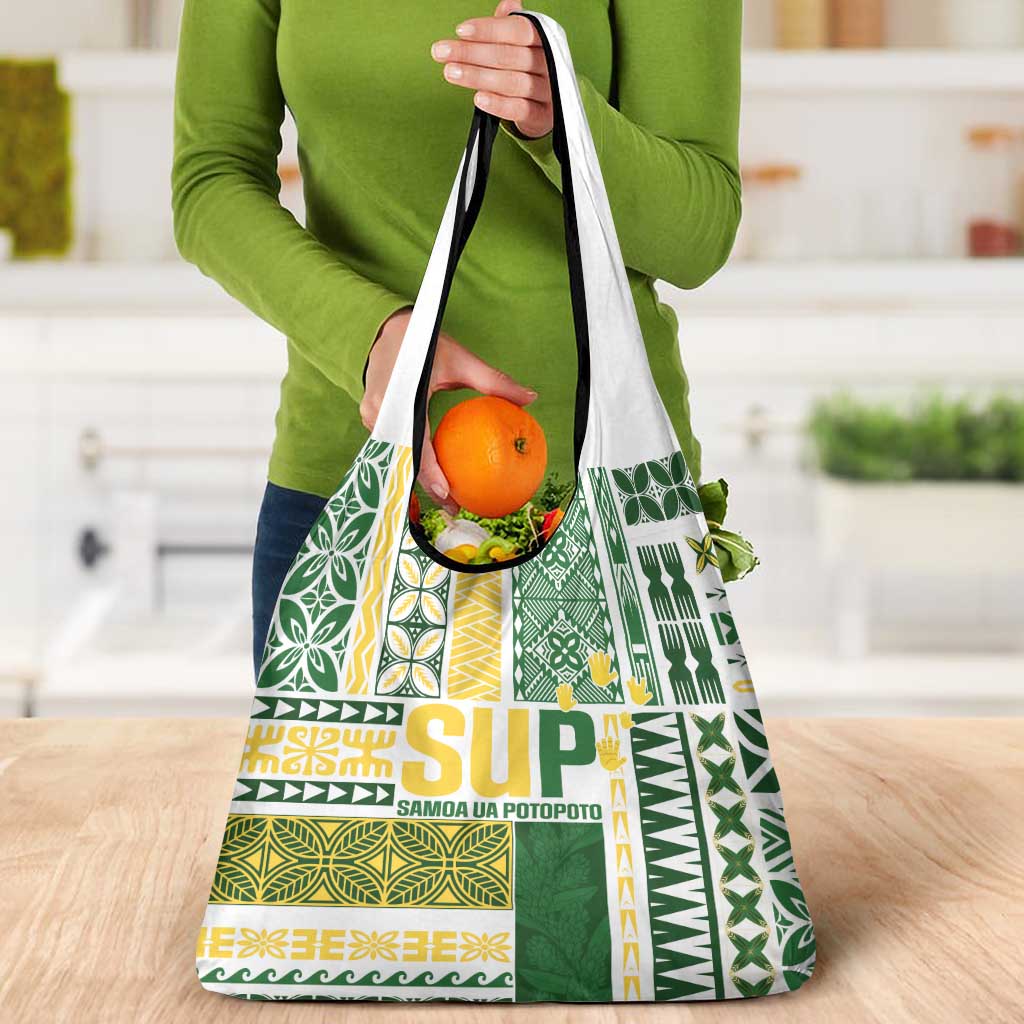 Samoa Uniting Party Grocery Bag SUP Est 2025 Siapo Pattern - Polynesian Pride