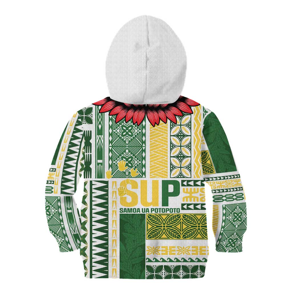 Samoa Uniting Party Kid Hoodie SUP Est 2025 Siapo Pattern - Polynesian Pride
