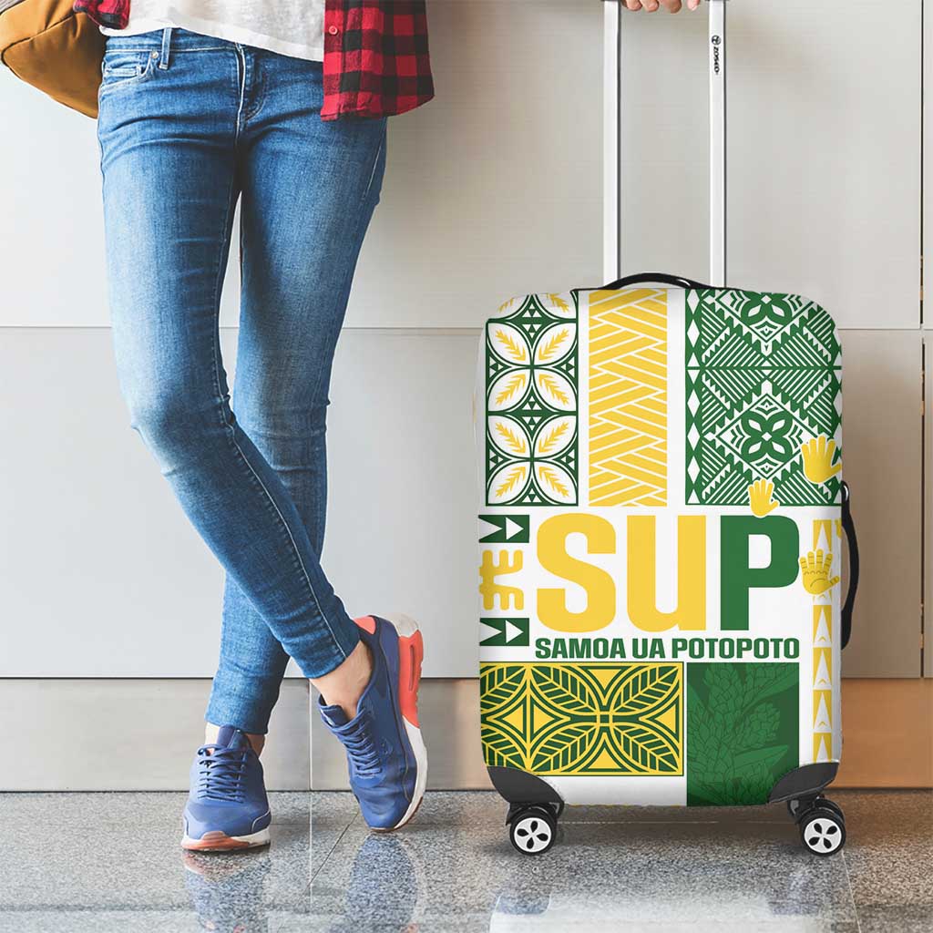 Samoa Uniting Party Luggage Cover SUP Est 2025 Siapo Pattern - Polynesian Pride