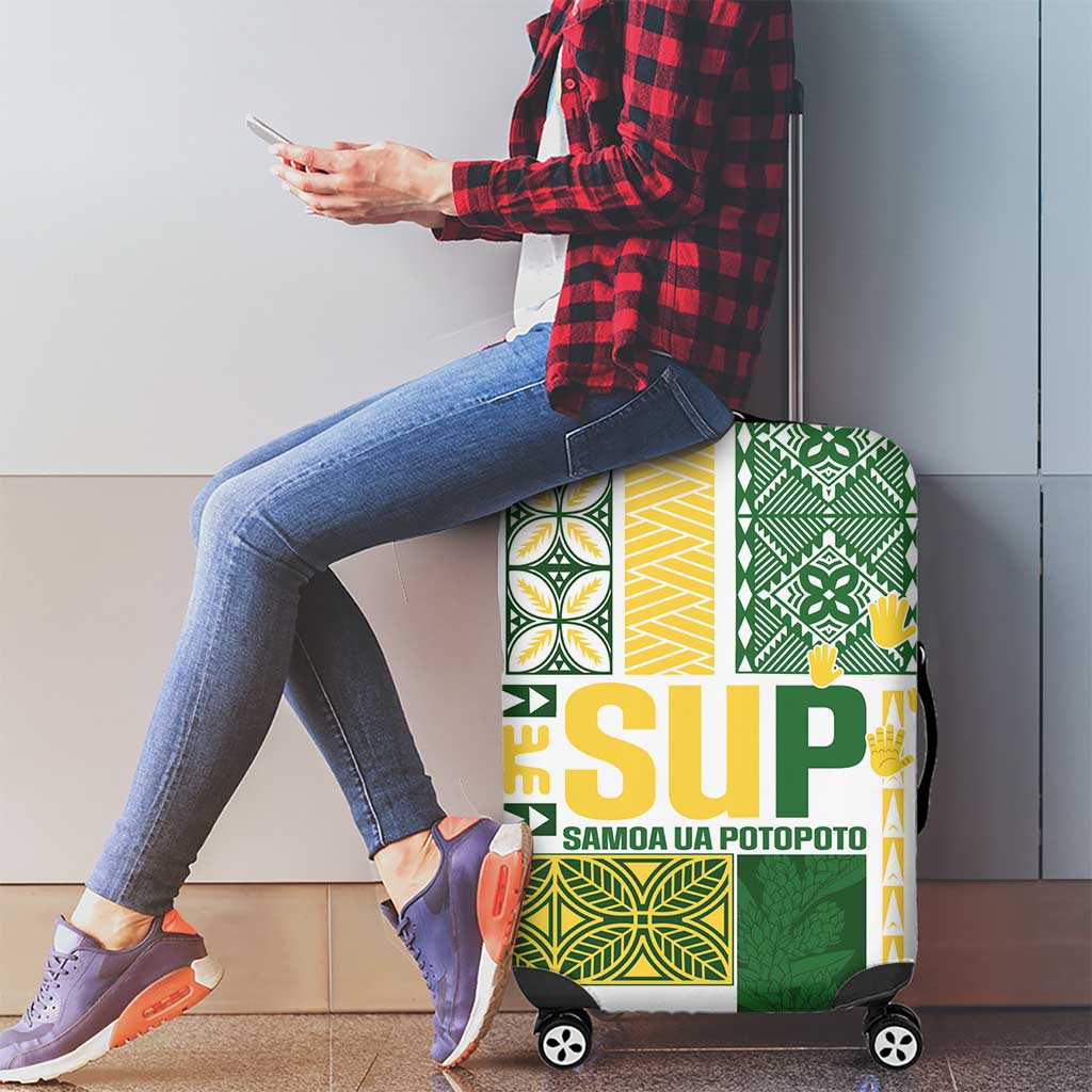 Samoa Uniting Party Luggage Cover SUP Est 2025 Siapo Pattern - Polynesian Pride