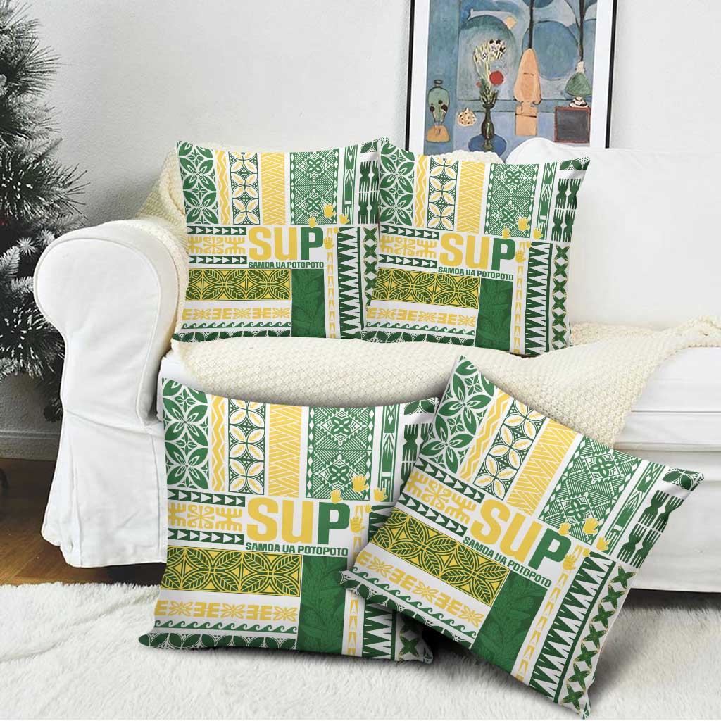 Samoa Uniting Party Pillow Cover SUP Est 2025 Siapo Pattern - Polynesian Pride