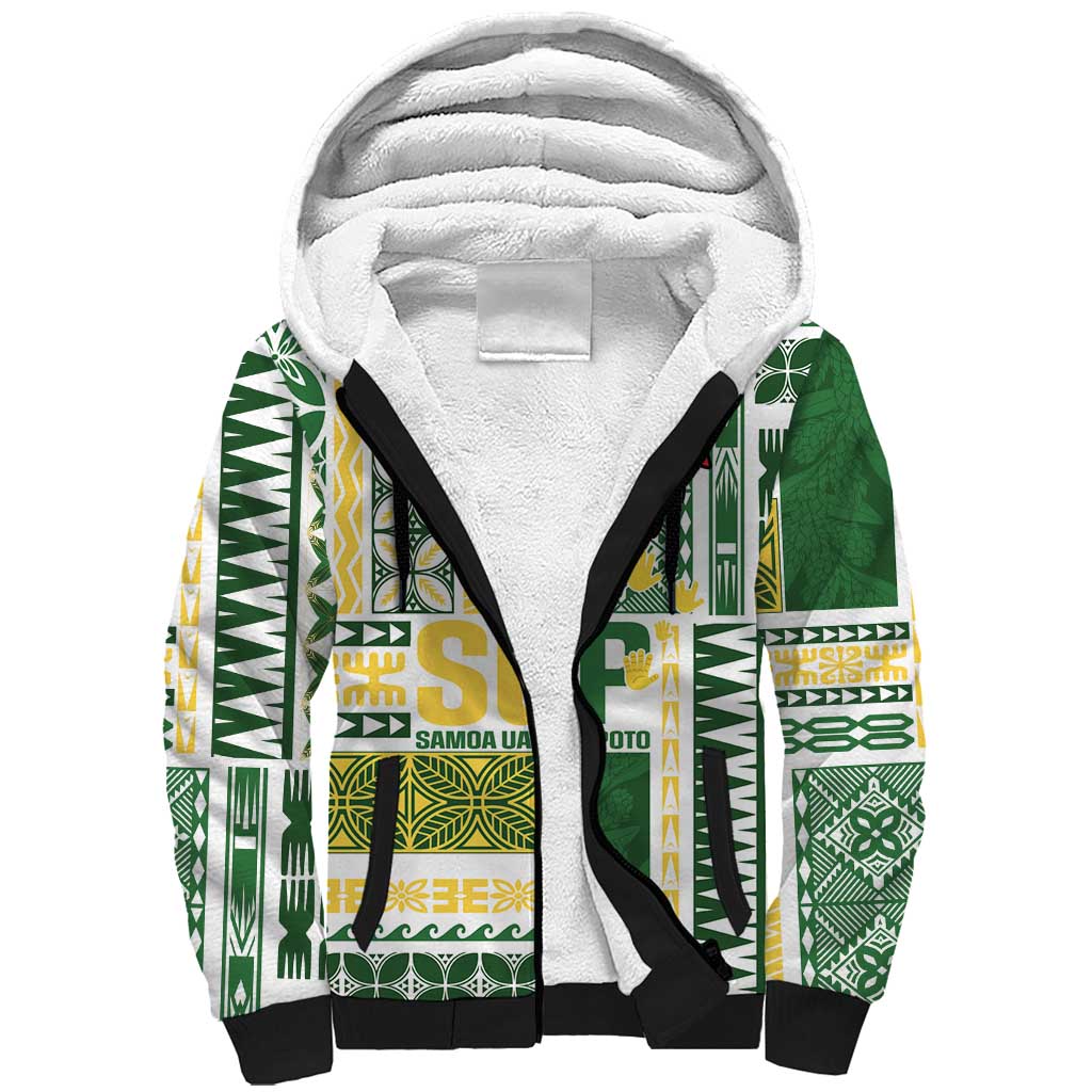 Samoa Uniting Party Sherpa Hoodie SUP Est 2025 Siapo Pattern - Polynesian Pride