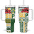 Samoa Uniting Party Tumbler With Handle SUP Est 2025 Siapo Pattern - Polynesian Pride