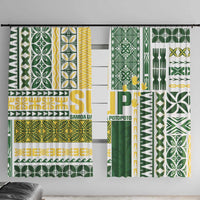 Samoa Uniting Party Window Curtain SUP Est 2025 Siapo Pattern - Polynesian Pride
