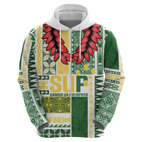 Samoa Uniting Party Zip Hoodie SUP Est 2025 Siapo Pattern - Polynesian Pride